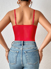 68 Red-Women's Sheer Lace Underwire Bodysuit Lingerie